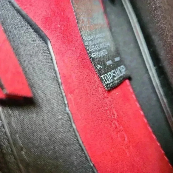 Topshop Vegan Faux Snakeskin Purse Red Black - Picture 9 of 16